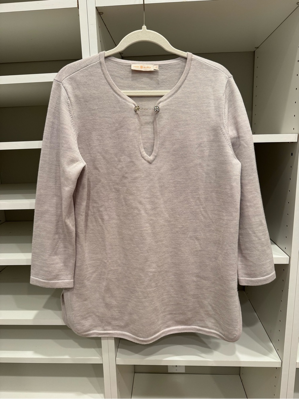 Tory Burch 100% Merino Wool Tunic 3/4 Sleeve Sweater, Size L